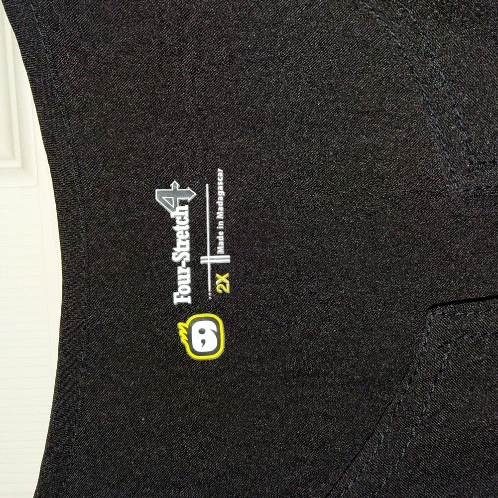 NWOT WonderWink Four-Stretch Black Lab Coats, Button Front, Pockets, 2X - Picture 3 of 6